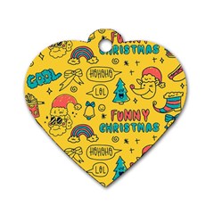 Colorful-funny-christmas-pattern Cool Ho Ho Ho Lol Dog Tag Heart (two Sides) by Amaryn4rt