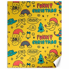 Colorful-funny-christmas-pattern Cool Ho Ho Ho Lol Canvas 11  X 14  by Amaryn4rt