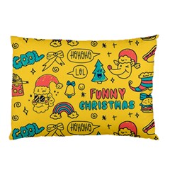 Colorful-funny-christmas-pattern Cool Ho Ho Ho Lol Pillow Case (two Sides) by Amaryn4rt