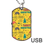 Colorful-funny-christmas-pattern Cool Ho Ho Ho Lol Dog Tag USB Flash (One Side) Front