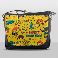 Colorful-funny-christmas-pattern Cool Ho Ho Ho Lol Messenger Bag by Amaryn4rt