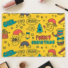 Colorful-funny-christmas-pattern Cool Ho Ho Ho Lol Cosmetic Bag (xxl) by Amaryn4rt