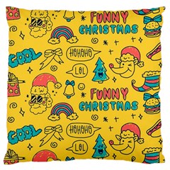 Colorful-funny-christmas-pattern Cool Ho Ho Ho Lol Standard Premium Plush Fleece Cushion Case (two Sides) by Amaryn4rt