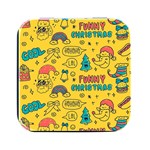 Colorful-funny-christmas-pattern Cool Ho Ho Ho Lol Square Metal Box (Black) Front