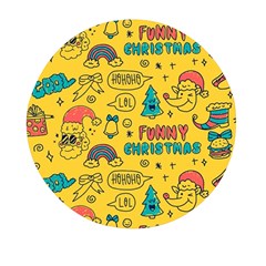 Colorful-funny-christmas-pattern Cool Ho Ho Ho Lol Mini Round Pill Box by Amaryn4rt