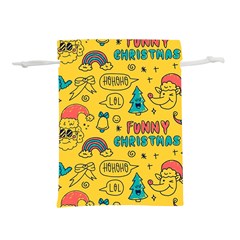 Colorful-funny-christmas-pattern Cool Ho Ho Ho Lol Lightweight Drawstring Pouch (l) by Amaryn4rt