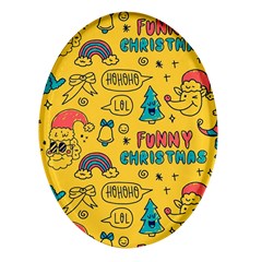 Colorful-funny-christmas-pattern Cool Ho Ho Ho Lol Oval Glass Fridge Magnet (4 Pack) by Amaryn4rt