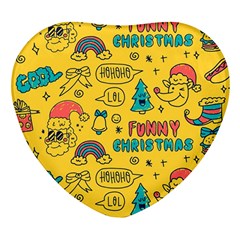 Colorful-funny-christmas-pattern Cool Ho Ho Ho Lol Heart Glass Fridge Magnet (4 Pack) by Amaryn4rt