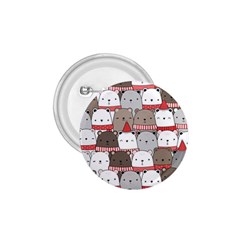 Cute Adorable Bear Merry Christmas Happy New Year Cartoon Doodle Seamless Pattern 1 75  Buttons by Amaryn4rt