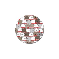 Cute Adorable Bear Merry Christmas Happy New Year Cartoon Doodle Seamless Pattern Golf Ball Marker by Amaryn4rt