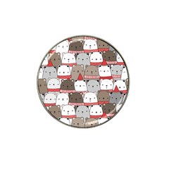 Cute Adorable Bear Merry Christmas Happy New Year Cartoon Doodle Seamless Pattern Hat Clip Ball Marker (10 Pack) by Amaryn4rt