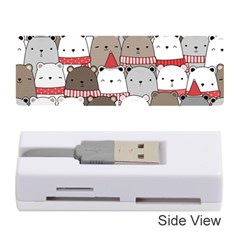 Cute Adorable Bear Merry Christmas Happy New Year Cartoon Doodle Seamless Pattern Memory Card Reader (stick) by Amaryn4rt