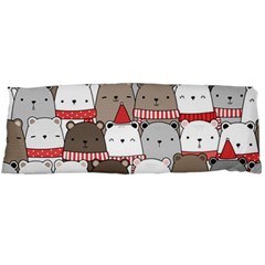 Cute Adorable Bear Merry Christmas Happy New Year Cartoon Doodle Seamless Pattern Body Pillow Case (dakimakura) by Amaryn4rt