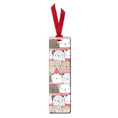 Cute Adorable Bear Merry Christmas Happy New Year Cartoon Doodle Seamless Pattern Small Book Marks by Amaryn4rt