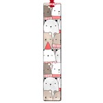 Cute Adorable Bear Merry Christmas Happy New Year Cartoon Doodle Seamless Pattern Large Book Marks Front