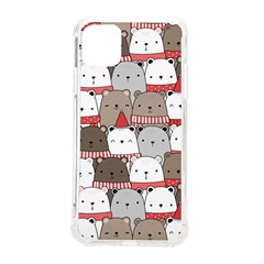 Cute Adorable Bear Merry Christmas Happy New Year Cartoon Doodle Seamless Pattern Iphone 11 Pro Max 6 5 Inch Tpu Uv Print Case by Amaryn4rt