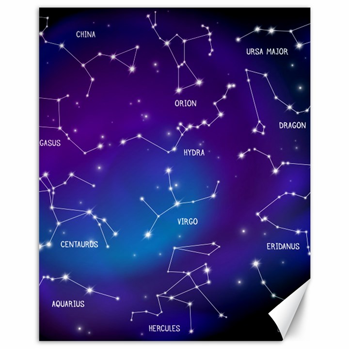 Realistic-night-sky-poster-with-constellations Canvas 11  x 14 