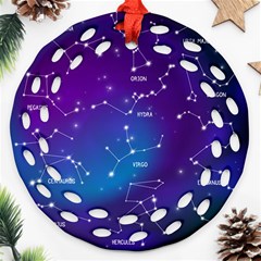 Realistic-night-sky-poster-with-constellations Ornament (round Filigree) by Amaryn4rt