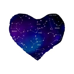 Realistic-night-sky-poster-with-constellations Standard 16  Premium Heart Shape Cushions by Amaryn4rt