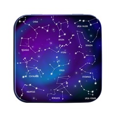 Realistic-night-sky-poster-with-constellations Square Metal Box (black)