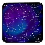 Realistic-night-sky-poster-with-constellations Square Glass Fridge Magnet (4 pack) Front