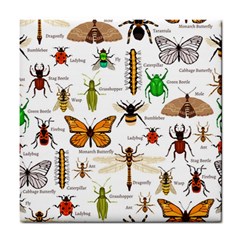 Insects-seamless-pattern Tile Coaster