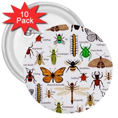 Insects-seamless-pattern 3  Buttons (10 pack) 