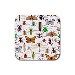 Insects-seamless-pattern Rubber Coaster (Square)