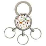 Insects-seamless-pattern 3-Ring Key Chain Front