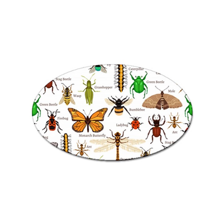 Insects-seamless-pattern Sticker Oval (100 pack)