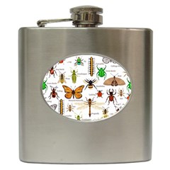 Insects-seamless-pattern Hip Flask (6 oz)