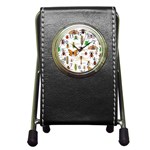 Insects-seamless-pattern Pen Holder Desk Clock Front