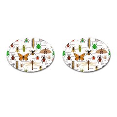 Insects-seamless-pattern Cufflinks (Oval)