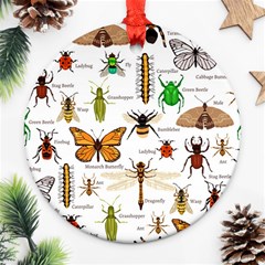 Insects-seamless-pattern Round Ornament (Two Sides)