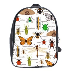 Insects-seamless-pattern School Bag (Large)