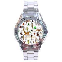 Insects-seamless-pattern Stainless Steel Analogue Watch