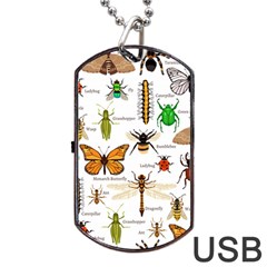 Insects-seamless-pattern Dog Tag USB Flash (One Side)