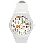 Insects-seamless-pattern Round Plastic Sport Watch (M) Front