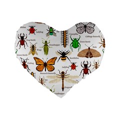 Insects-seamless-pattern Standard 16  Premium Heart Shape Cushions