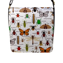 Insects-seamless-pattern Flap Closure Messenger Bag (L)