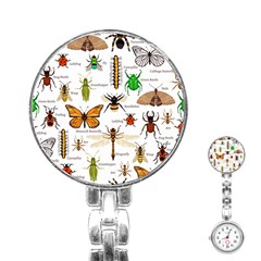 Insects-seamless-pattern Stainless Steel Nurses Watch