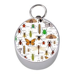 Insects-seamless-pattern Mini Silver Compasses