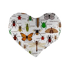 Insects-seamless-pattern Standard 16  Premium Flano Heart Shape Cushions