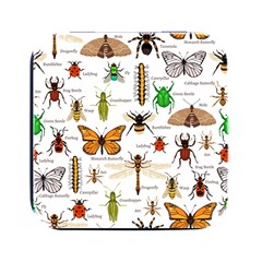 Insects-seamless-pattern Square Metal Box (Black)