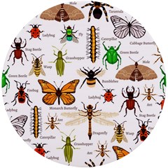 Insects-seamless-pattern UV Print Round Tile Coaster