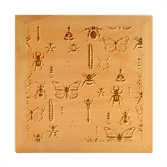 Insects-seamless-pattern Wood Photo Frame Cube