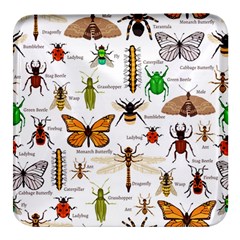 Insects-seamless-pattern Square Glass Fridge Magnet (4 pack)