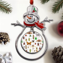 Insects-seamless-pattern Metal Snowman Ornament