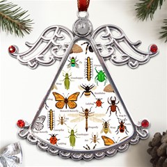 Insects-seamless-pattern Metal Angel with Crystal Ornament