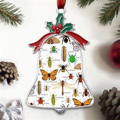 Insects-seamless-pattern Metal Holly Leaf Bell Ornament